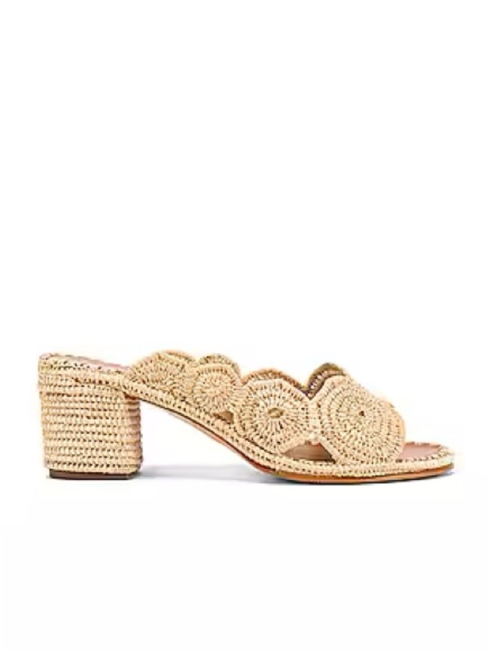 Carrie Forbes Woven Raffia Slide mule Heel sandal - Natural Beige size 11